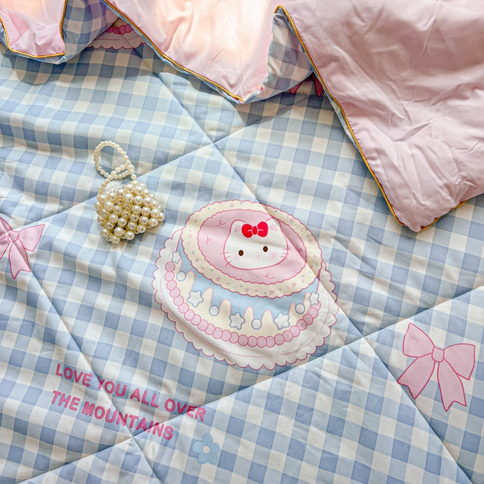 91家纺网 家纺一手货源 找家纺 Mata蔓塔家 2025春夏新款印花水洗双层纱单夏被夏凉被空调被（有买家秀） 蛋糕KT