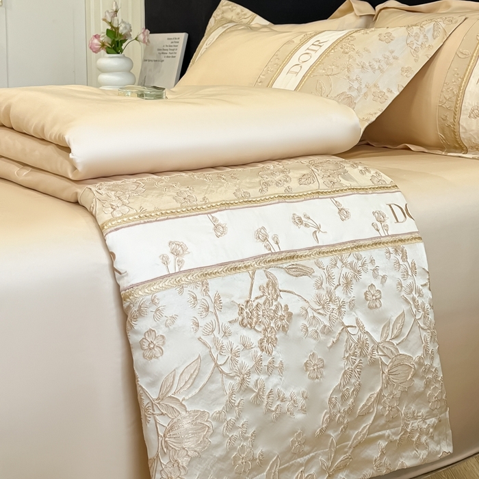 91家纺网 家纺一手货源 找家纺 （总）帝王家纺 2025新款浮雕刺绣水洗天丝真丝夏被四件套冰丝三件套夏季直播