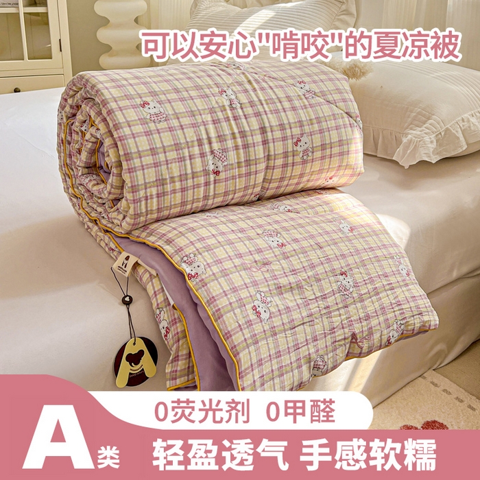 91家纺网 家纺一手货源 找家纺 （总）Mata蔓塔家 2025春夏新款印花水洗双层纱单夏被夏凉被空调被（有买家秀）