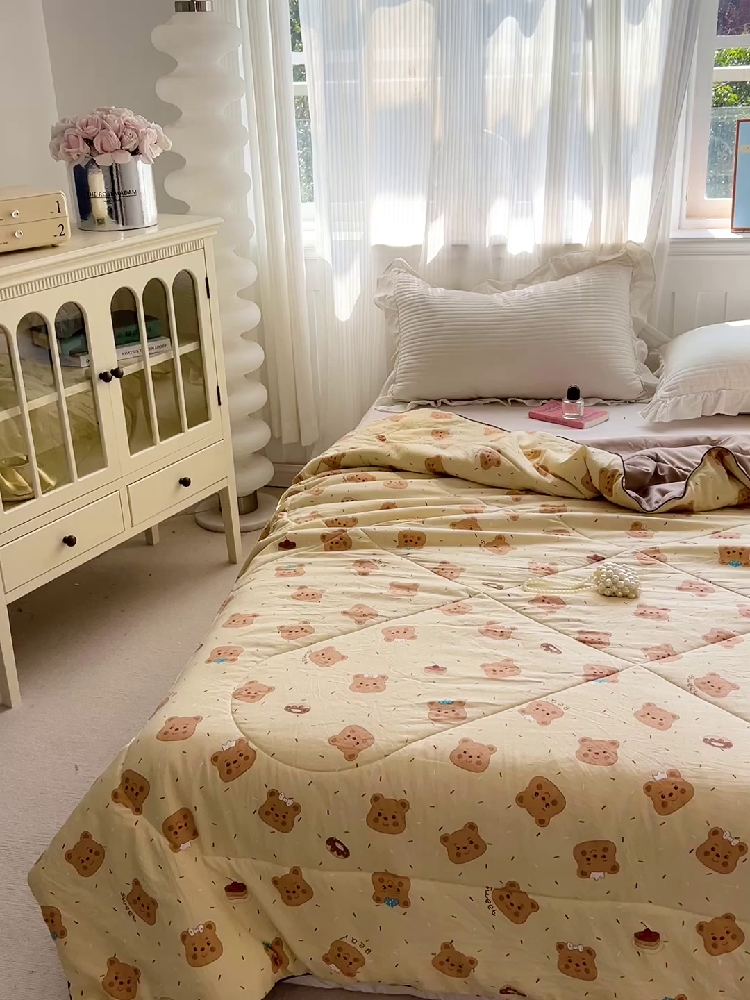 91家纺网 家纺一手货源 找家纺 Mata蔓塔家 2025春夏新款印花水洗双层纱单夏被夏凉被空调被（有买家秀） 奥利奥小熊