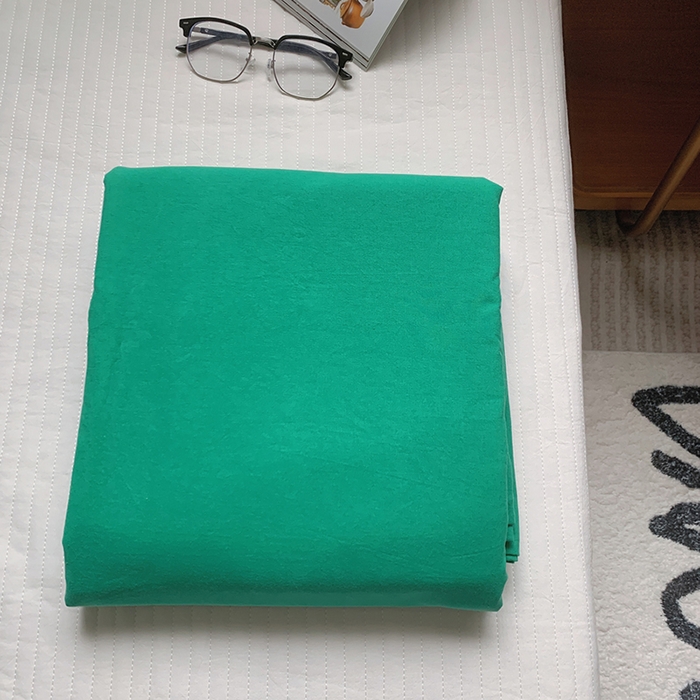 91家纺网 家纺一手货源 找家纺 柚可家居 2025新款40支色织水洗棉单被套 森绿