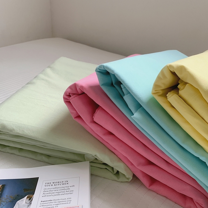 91家纺网 家纺一手货源 找家纺 柚可家居 2025新款40支色织水洗棉单被套 组合图