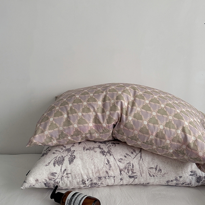 91家纺网 家纺一手货源 找家纺 （总）柚可家居 2025新款双层纱印花单枕套