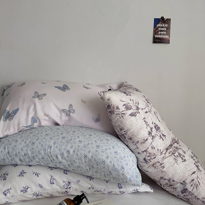 91家纺网 家纺一手货源 找家纺 （总）柚可家居 2025新款双层纱印花单枕套