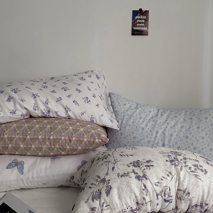 91家纺网 家纺一手货源 找家纺 （总）柚可家居 2025新款双层纱印花单枕套