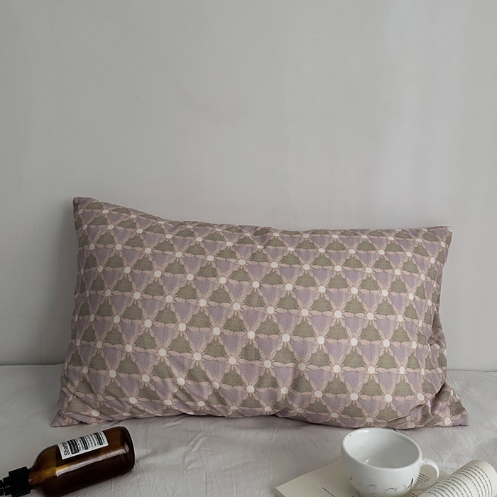 柚可家居 2025新款双层纱印花单枕套 舒意绿（双层纱单枕套）
