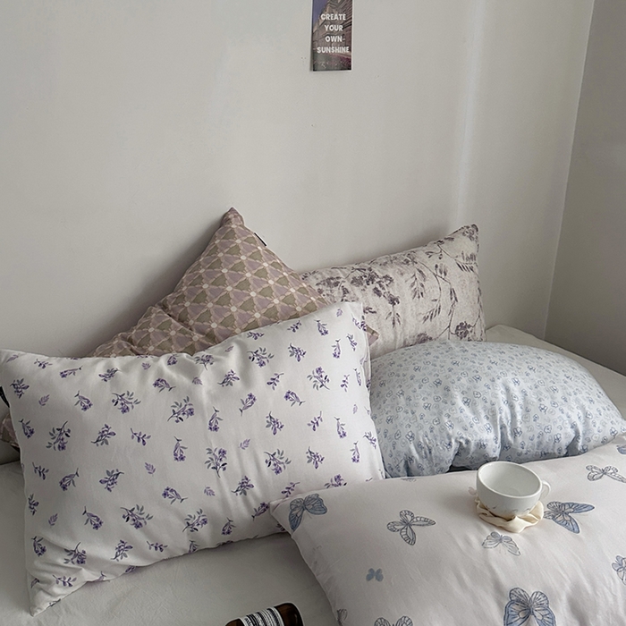 91家纺网 家纺一手货源 找家纺 柚可家居 2025新款双层纱印花单枕套 野梦集（双层纱单枕套）