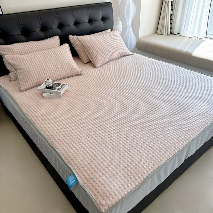 91家纺网 家纺一手货源 找家纺 （总）兜米2025新款菱形格床笠凉席