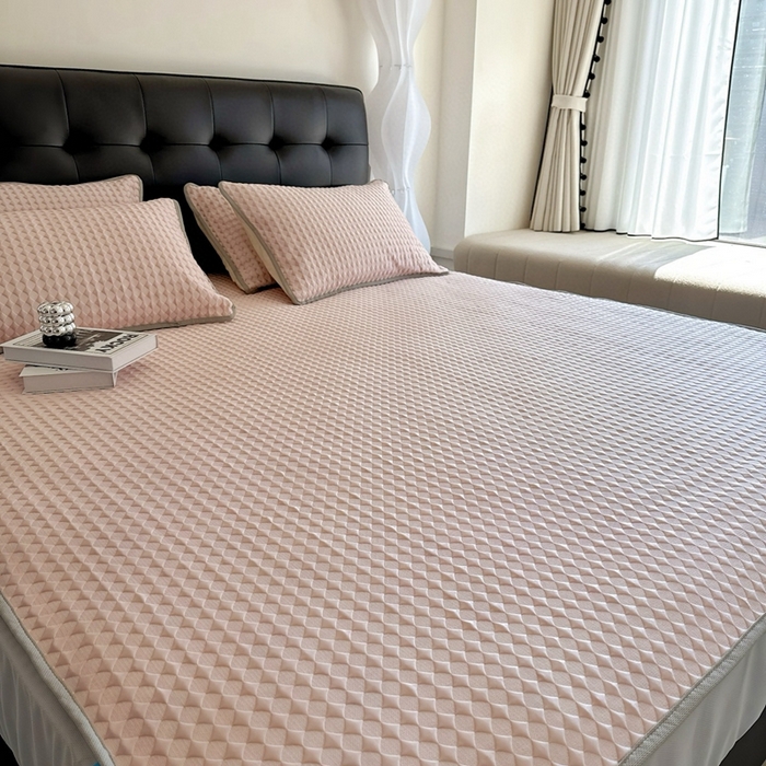 91家纺网 家纺一手货源 找家纺 （总）兜米2025新款菱形格床笠凉席