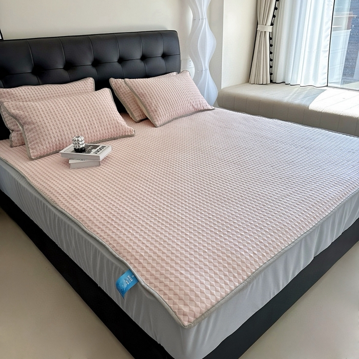 91家纺网 家纺一手货源 找家纺 （总）兜米2025新款菱形格床笠凉席