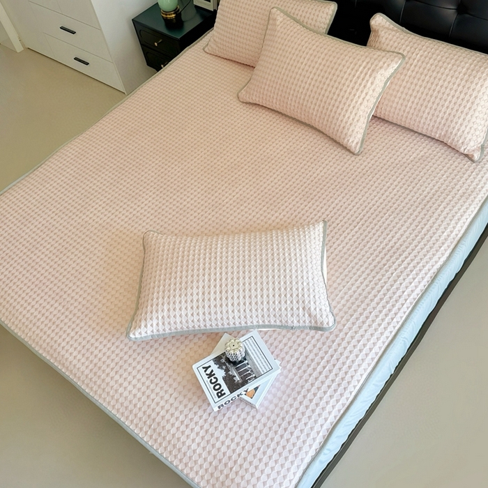 91家纺网 家纺一手货源 找家纺 （总）兜米2025新款菱形格床笠凉席