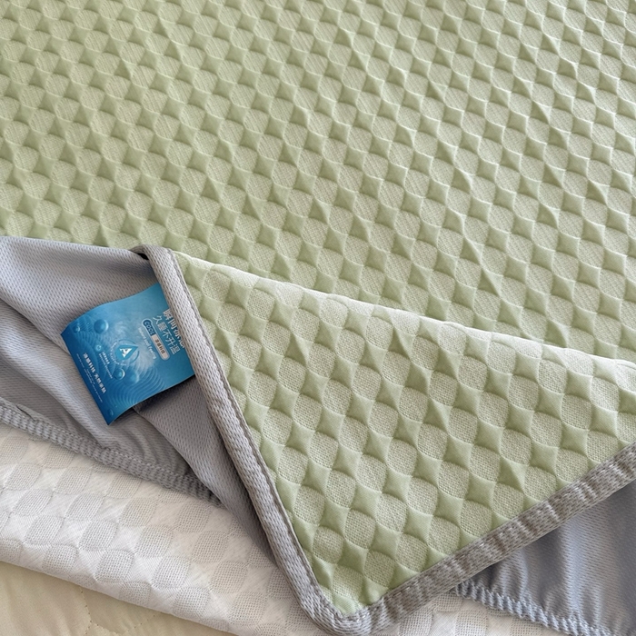 91家纺网 家纺一手货源 找家纺 兜米2025新款菱形格床笠凉席 菱形格绿