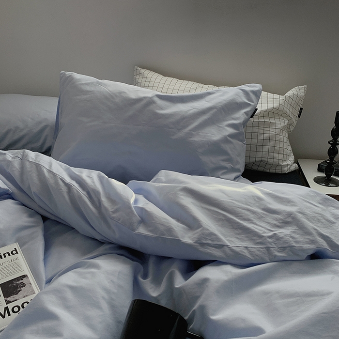 91家纺网 家纺一手货源 找家纺 （总）柚可家居 2025新款亲肤舒适40支数码四件套-淡蓝孤岛