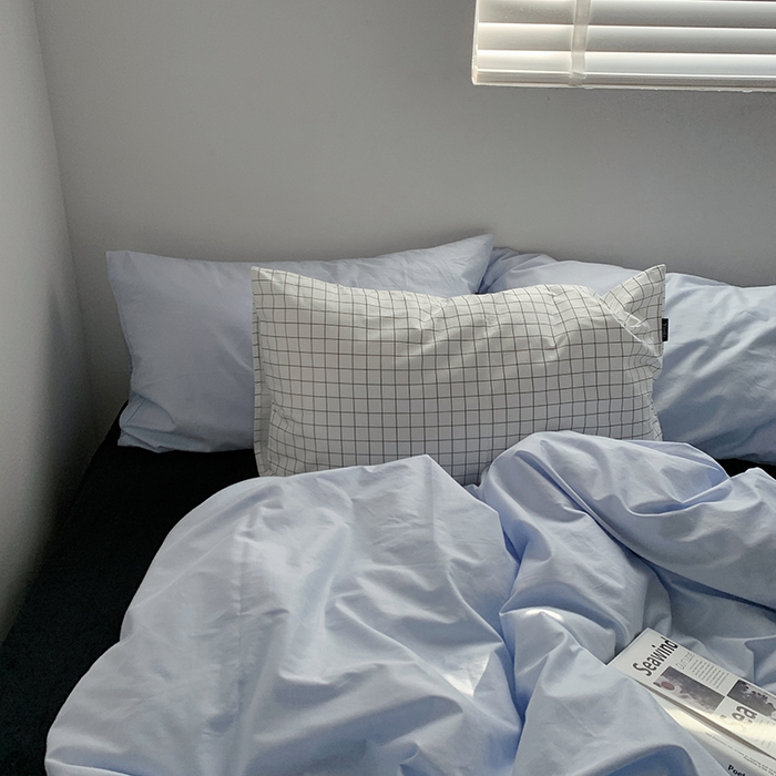 91家纺网 家纺一手货源 找家纺 （总）柚可家居 2025新款亲肤舒适40支数码四件套-淡蓝孤岛