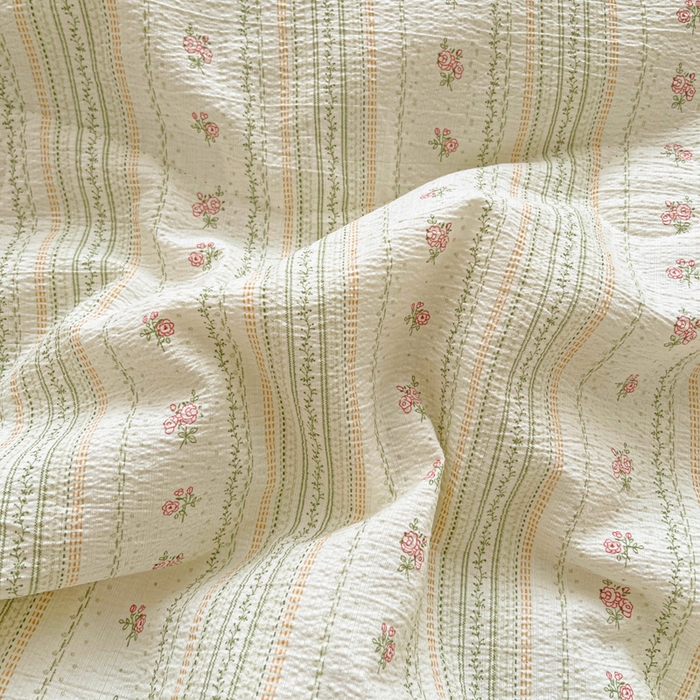 91家纺网 家纺一手货源 找家纺 恋之语 2025春夏新款云感全棉纯棉花边款夏被夏凉被空调被四件套套件 白茶绿