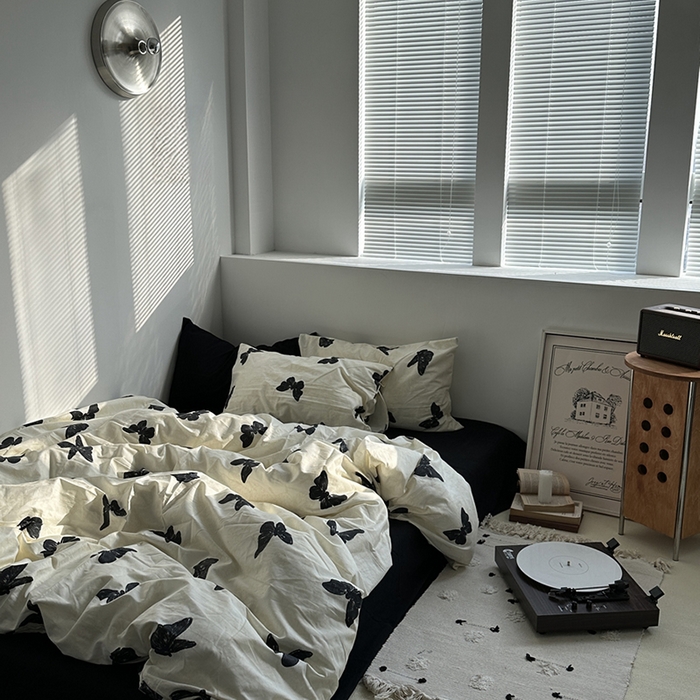 91家纺网 家纺一手货源 找家纺 （总）柚可家居 2025新款亲肤舒适40支数码四件套-蝶舞