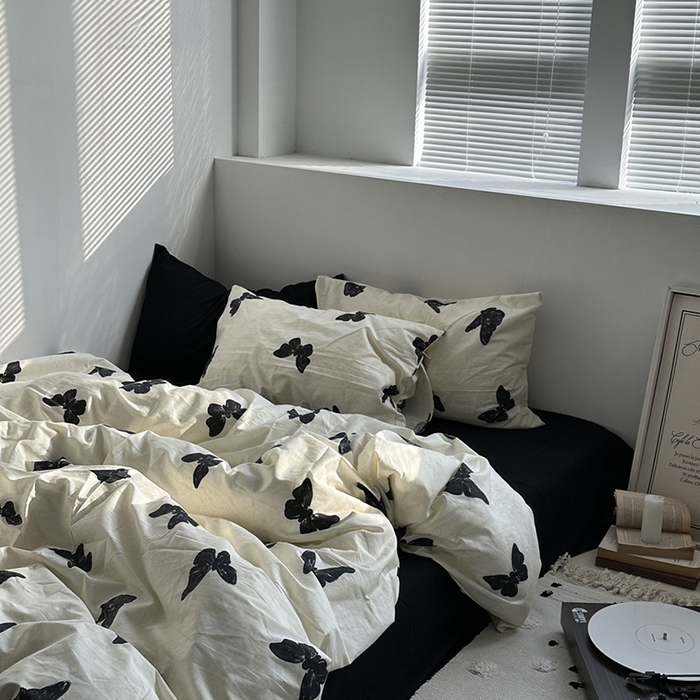 91家纺网 家纺一手货源 找家纺 （总）柚可家居 2025新款亲肤舒适40支数码四件套-蝶舞