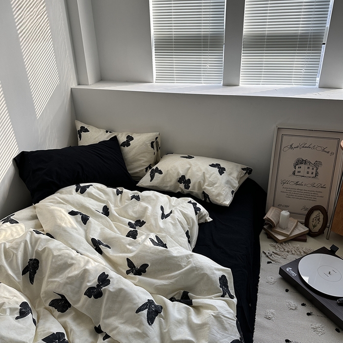 91家纺网 家纺一手货源 找家纺 （总）柚可家居 2025新款亲肤舒适40支数码四件套-蝶舞