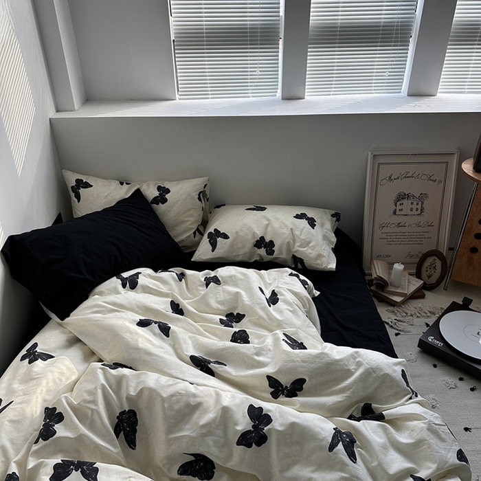 91家纺网 家纺一手货源 找家纺 （总）柚可家居 2025新款亲肤舒适40支数码四件套-蝶舞