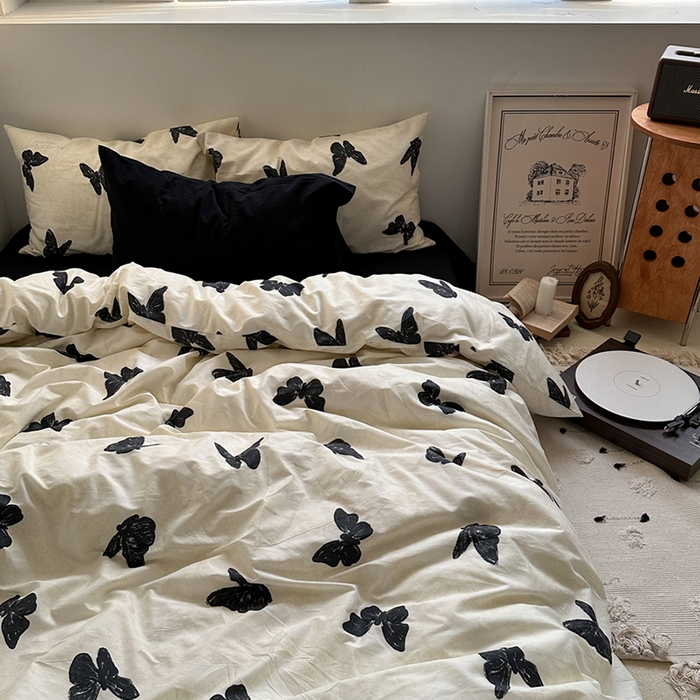 91家纺网 家纺一手货源 找家纺 （总）柚可家居 2025新款亲肤舒适40支数码四件套-蝶舞