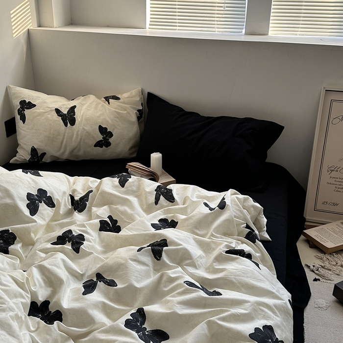 91家纺网 家纺一手货源 找家纺 （总）柚可家居 2025新款亲肤舒适40支数码四件套-蝶舞