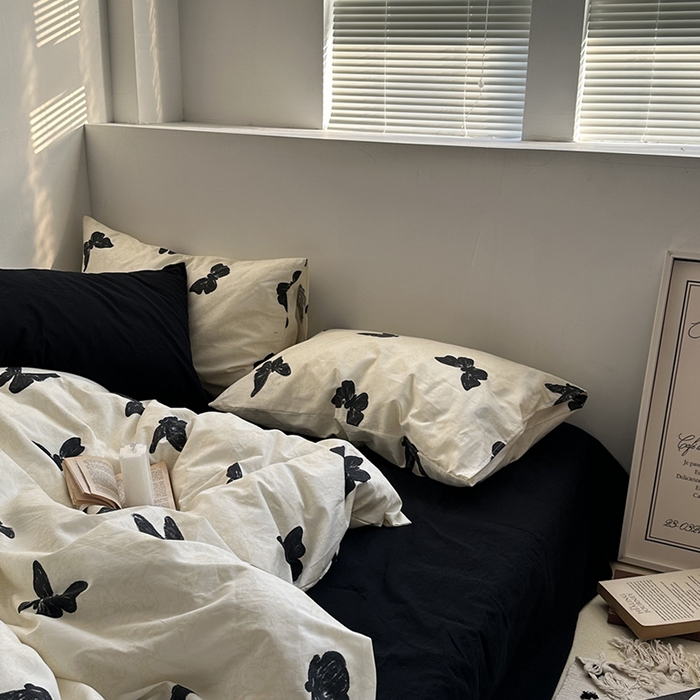 91家纺网 家纺一手货源 找家纺 （总）柚可家居 2025新款亲肤舒适40支数码四件套-蝶舞