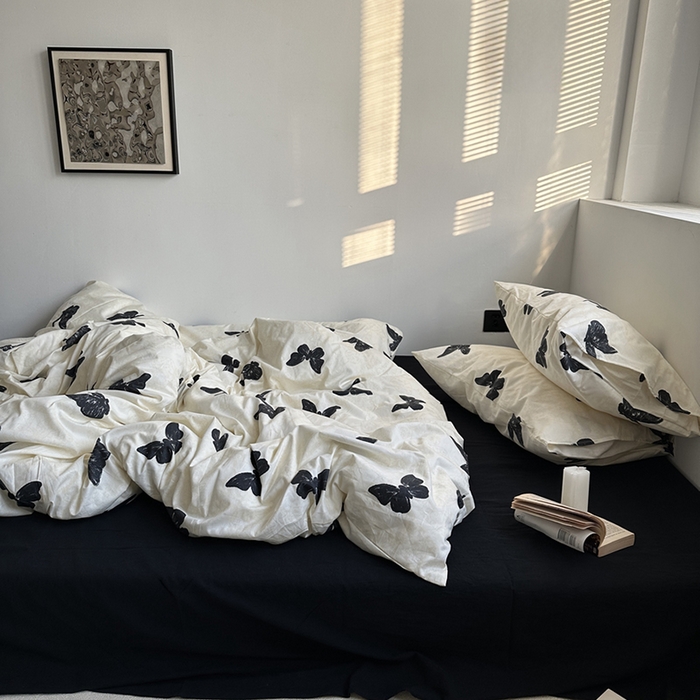 91家纺网 家纺一手货源 找家纺 （总）柚可家居 2025新款亲肤舒适40支数码四件套-蝶舞