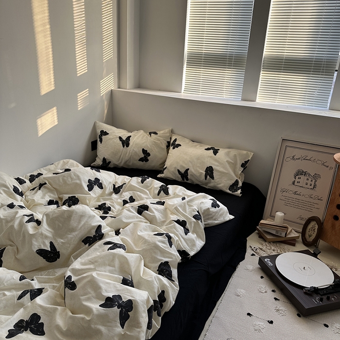 91家纺网 家纺一手货源 找家纺 （总）柚可家居 2025新款亲肤舒适40支数码四件套-蝶舞