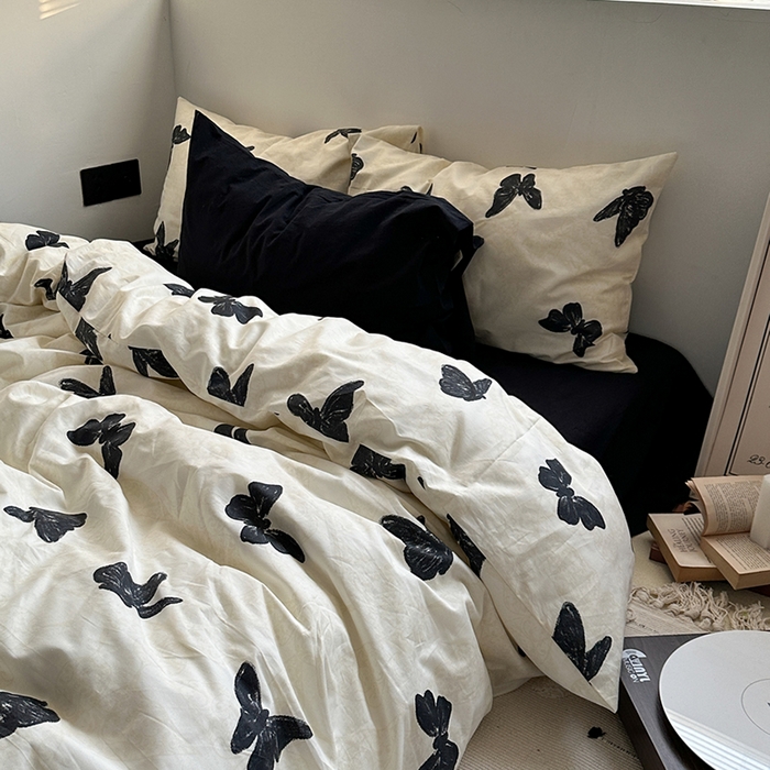 91家纺网 家纺一手货源 找家纺 （总）柚可家居 2025新款亲肤舒适40支数码四件套-蝶舞