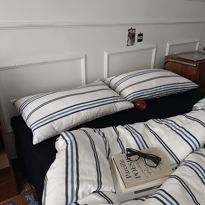 91家纺网 家纺一手货源 找家纺 （总）柚可家居 2025新款亲肤舒适40支数码四件套 时光线条