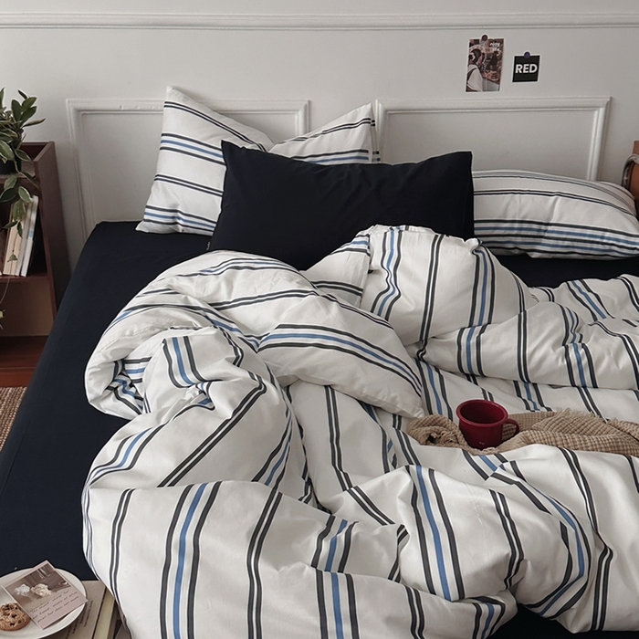 91家纺网 家纺一手货源 找家纺 （总）柚可家居 2025新款亲肤舒适40支数码四件套 时光线条