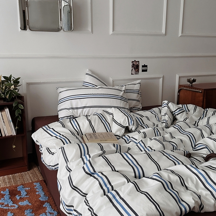 91家纺网 家纺一手货源 找家纺 柚可家居 2025新款亲肤舒适40支数码四件套 时光线条 时光线条-咖