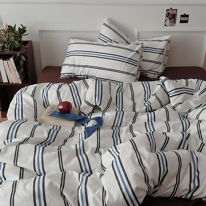 91家纺网 家纺一手货源 找家纺 柚可家居 2025新款亲肤舒适40支数码四件套 时光线条 时光线条-咖