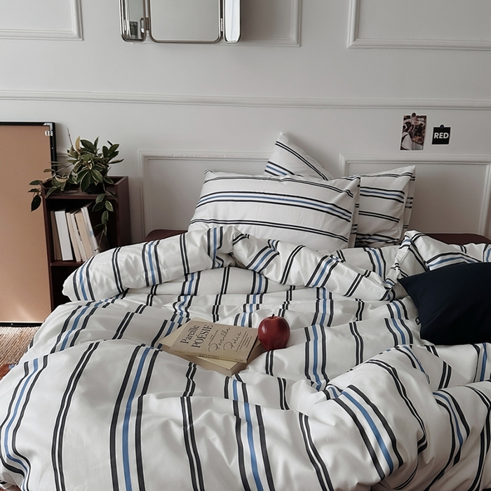 91家纺网 家纺一手货源 找家纺 柚可家居 2025新款亲肤舒适40支数码四件套 时光线条 时光线条-咖