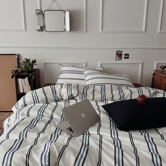 91家纺网 家纺一手货源 找家纺 柚可家居 2025新款亲肤舒适40支数码四件套 时光线条 时光线条-咖