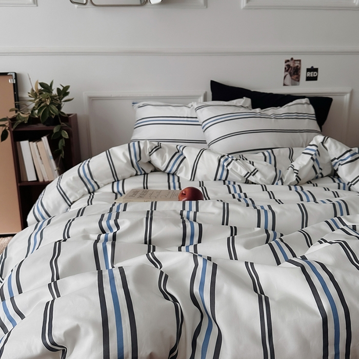 91家纺网 家纺一手货源 找家纺 柚可家居 2025新款亲肤舒适40支数码四件套 时光线条 时光线条-咖