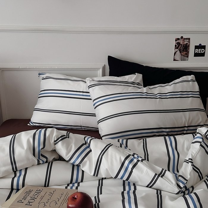 91家纺网 家纺一手货源 找家纺 柚可家居 2025新款亲肤舒适40支数码四件套 时光线条 时光线条-咖