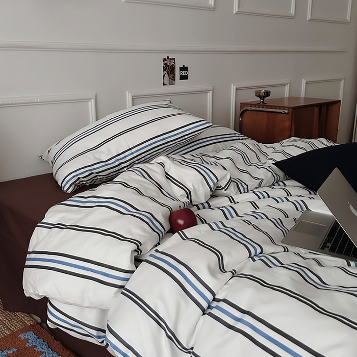 91家纺网 家纺一手货源 找家纺 柚可家居 2025新款亲肤舒适40支数码四件套 时光线条 时光线条-咖