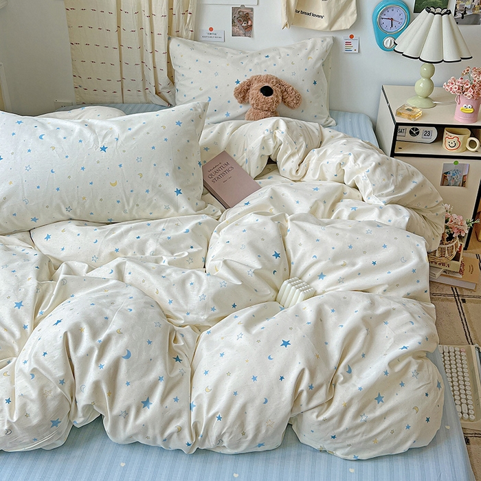 91家纺网 家纺一手货源 找家纺 耀悦家纺 2025新款INS减龄可爱风卡通四件套 星语心愿