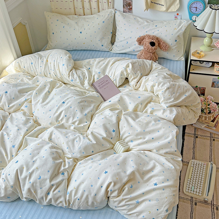 91家纺网 家纺一手货源 找家纺 耀悦家纺 2025新款INS减龄可爱风卡通四件套 星语心愿