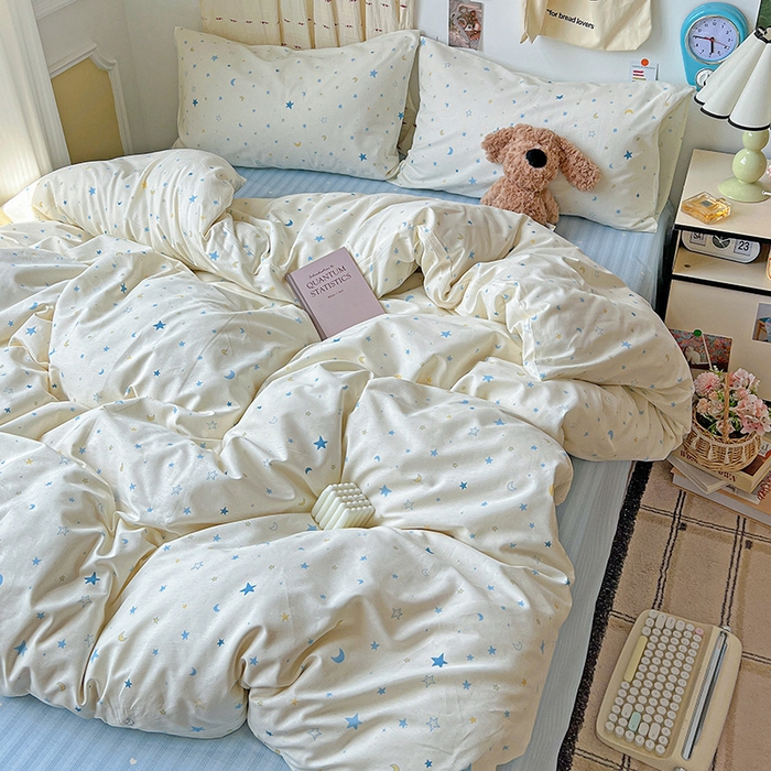 91家纺网 家纺一手货源 找家纺 耀悦家纺 2025新款INS减龄可爱风卡通四件套 星语心愿