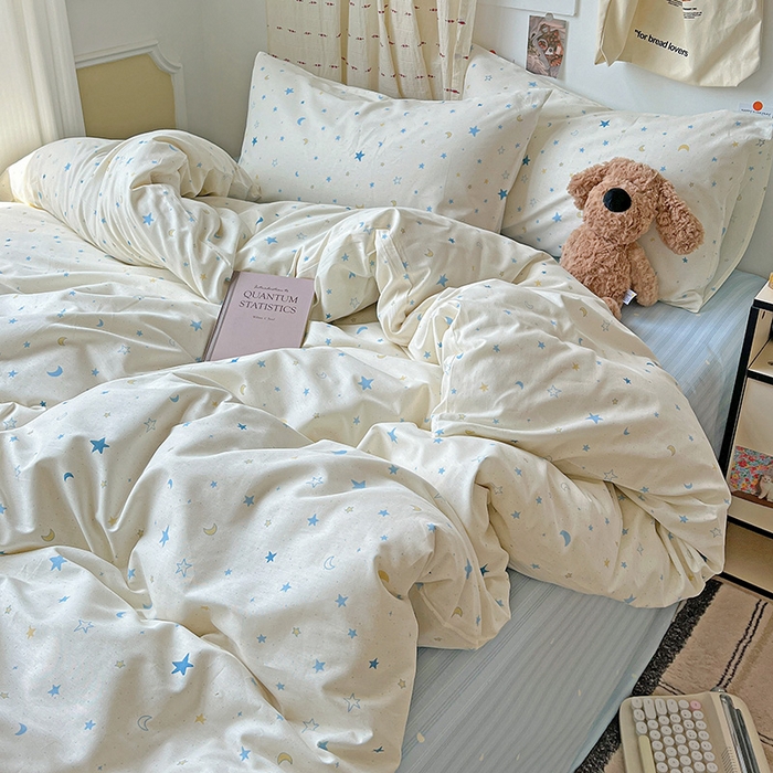 91家纺网 家纺一手货源 找家纺 耀悦家纺 2025新款INS减龄可爱风卡通四件套 星语心愿