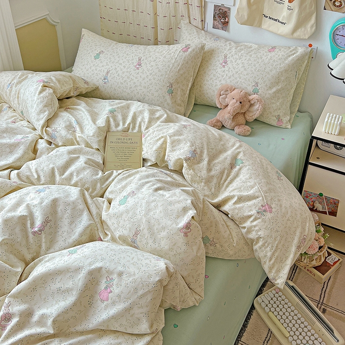 91家纺网 家纺一手货源 找家纺 （总）耀悦家纺 2025新款INS减龄可爱风卡通四件套