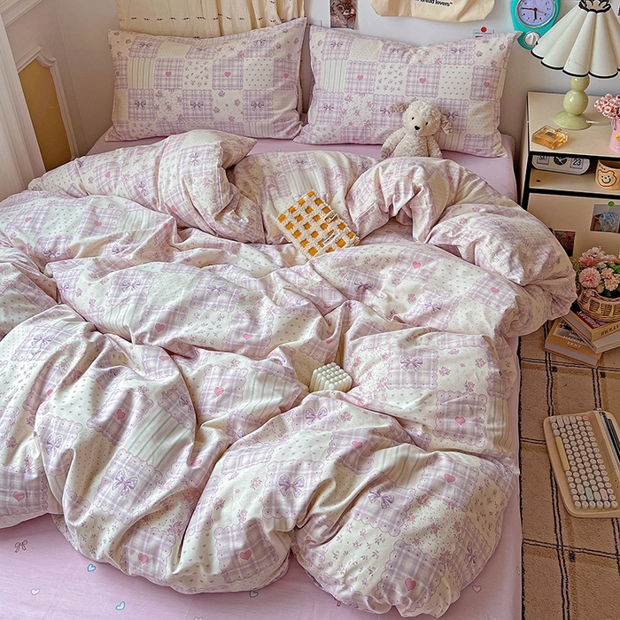 91家纺网 家纺一手货源 找家纺 耀悦家纺 2025新款INS减龄可爱风卡通四件套 初恋