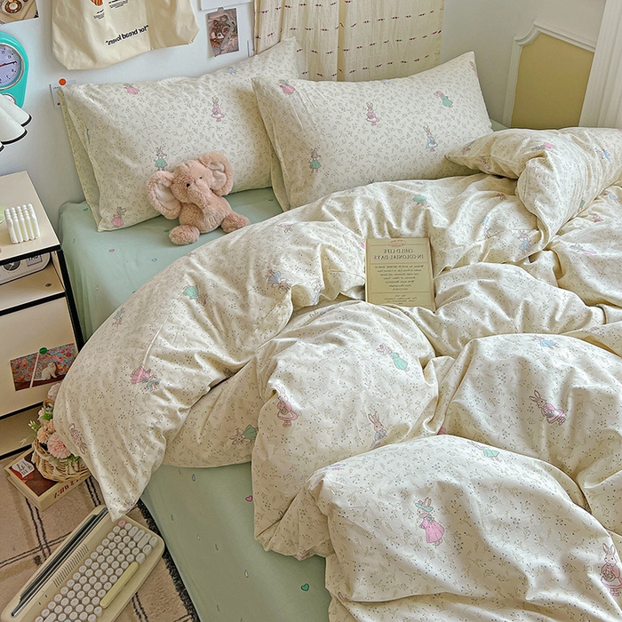 91家纺网 家纺一手货源 找家纺 （总）耀悦家纺 2025新款INS减龄可爱风卡通四件套