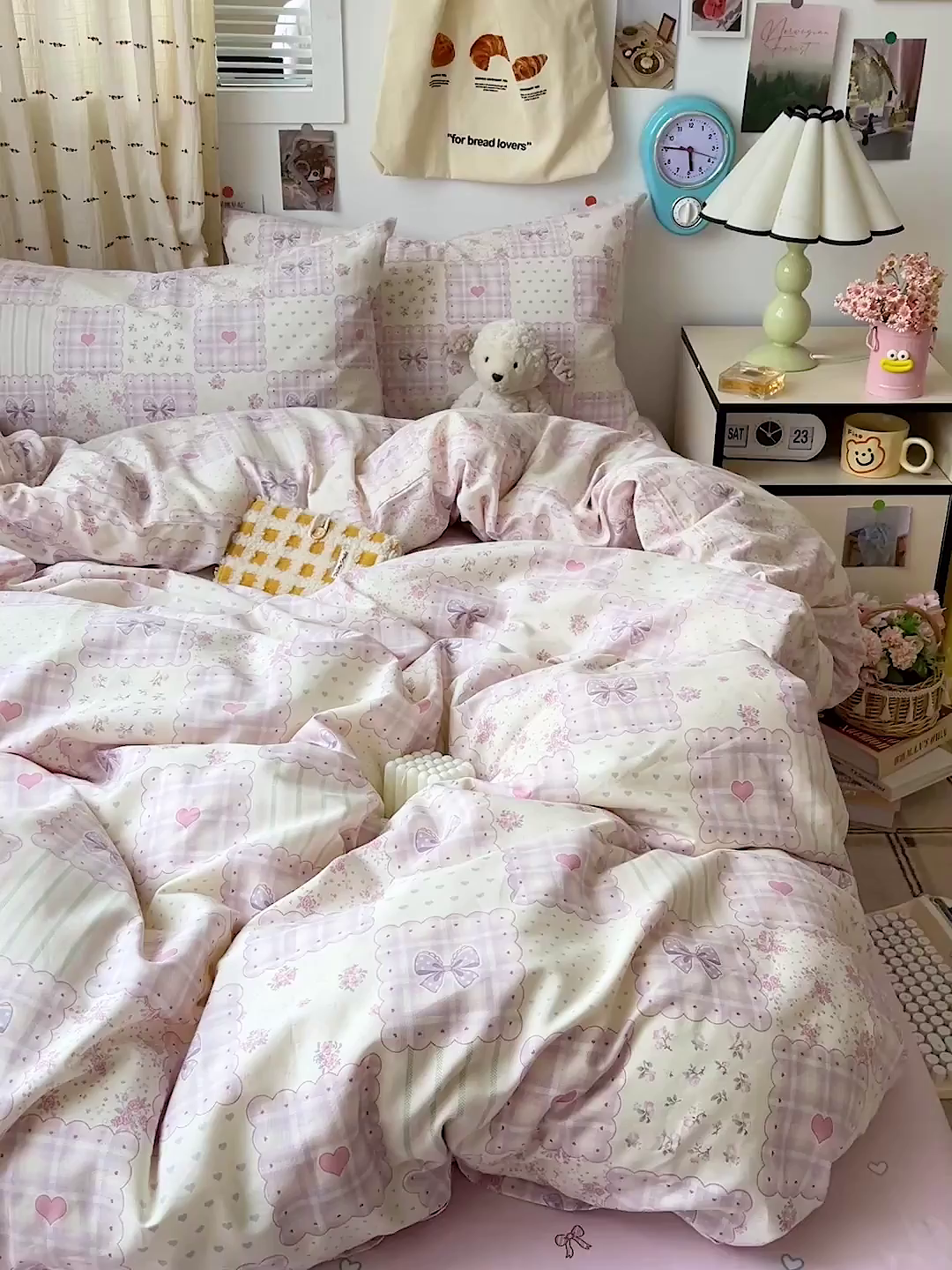 91家纺网 家纺一手货源 找家纺 耀悦家纺 2025新款INS减龄可爱风卡通四件套 初恋