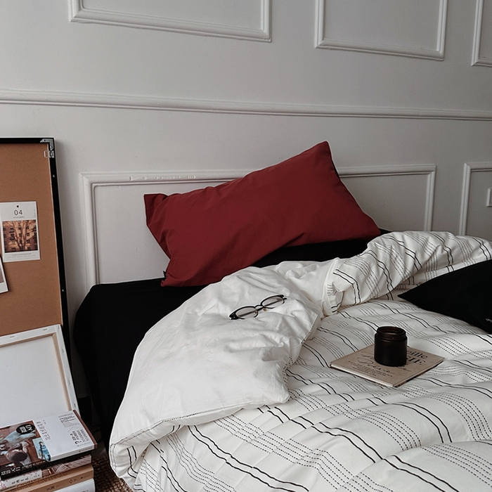 91家纺网 家纺一手货源 找家纺 （总）柚可家居 2025新款40支色织水洗棉四件套-纽约浅梦