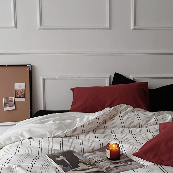 91家纺网 家纺一手货源 找家纺 （总）柚可家居 2025新款40支色织水洗棉四件套-纽约浅梦