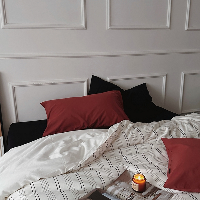 91家纺网 家纺一手货源 找家纺 （总）柚可家居 2025新款40支色织水洗棉四件套-纽约浅梦