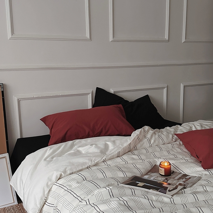 91家纺网 家纺一手货源 找家纺 （总）柚可家居 2025新款40支色织水洗棉四件套-纽约浅梦